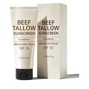 Lot of 2 Beef Tallow Sunscreen 2.46 oz‎ each SPF30 Face & Body